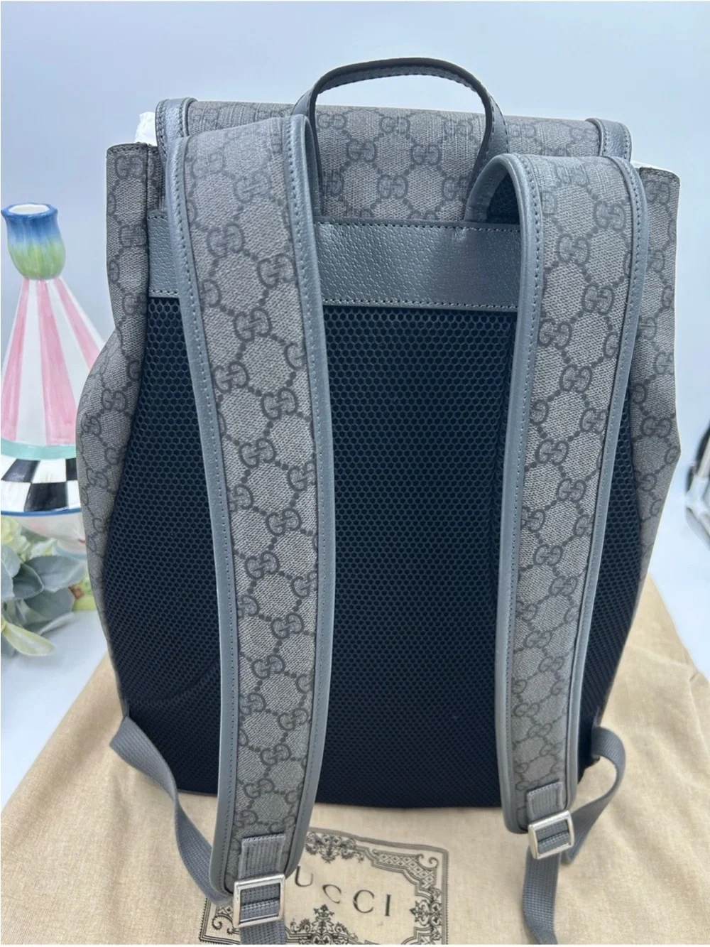 Gucci Gray GG Supreme Monogram Men’s Backpack